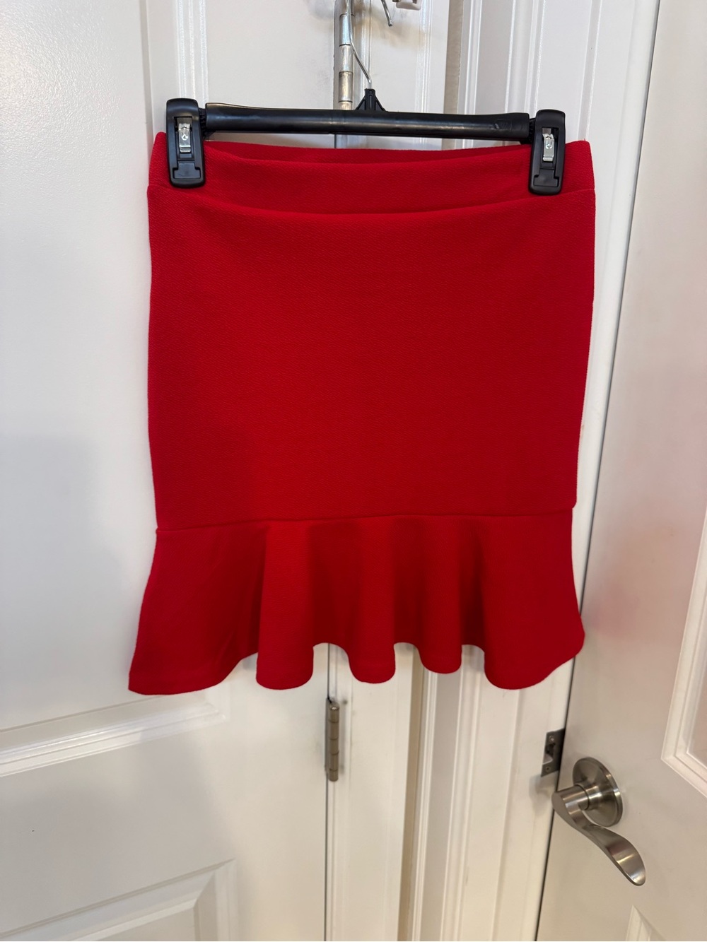 Women's Red Flounce-Hem A-Line Skirt